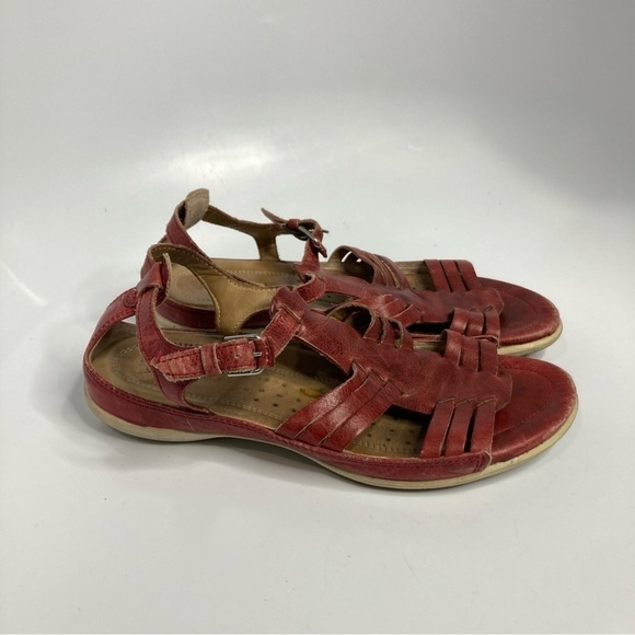 ECCO red leather sandals size 36 - Picture 1 of 8